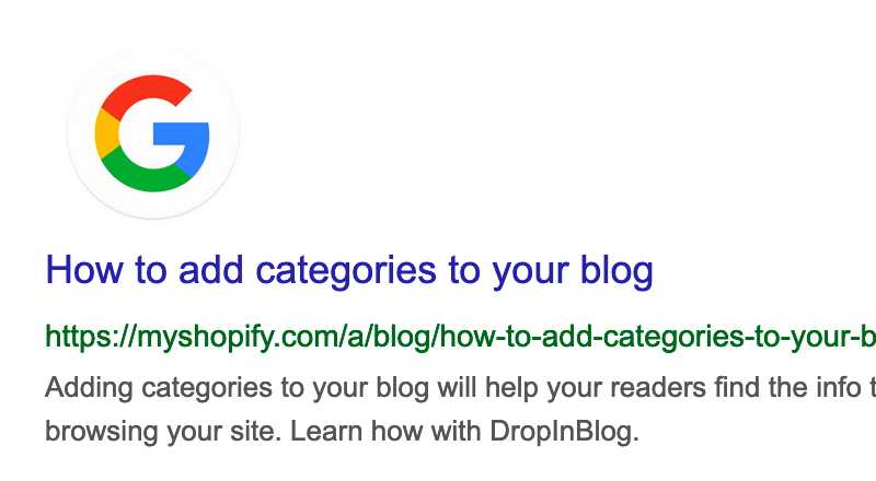 Shopify Blog SERP Preview