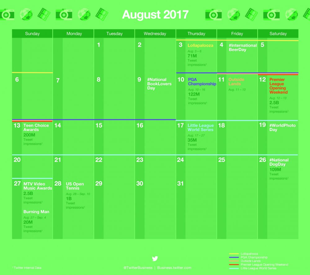 SocialOwl Twitter August Calendar
