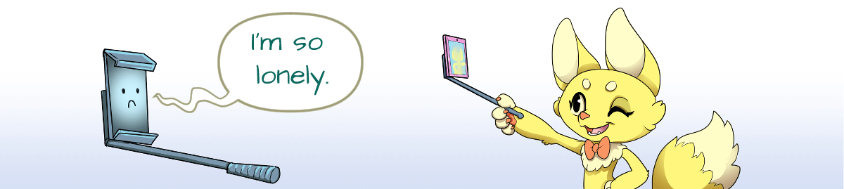 how to take fursuit selfies with a selfie stick