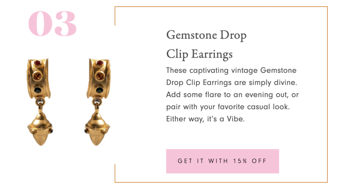 Gemstone Drop Clip Earrings