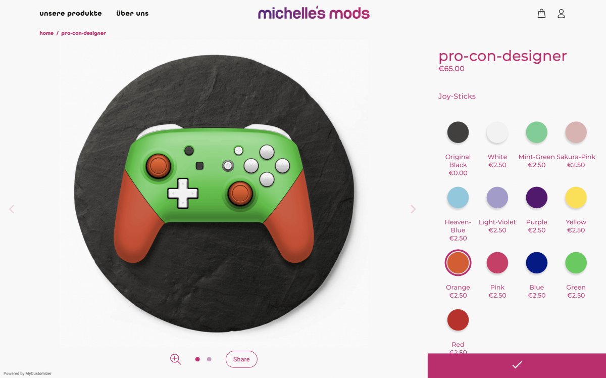 nintendo switch pro controller product configurator by michellemods x mycustomizer
